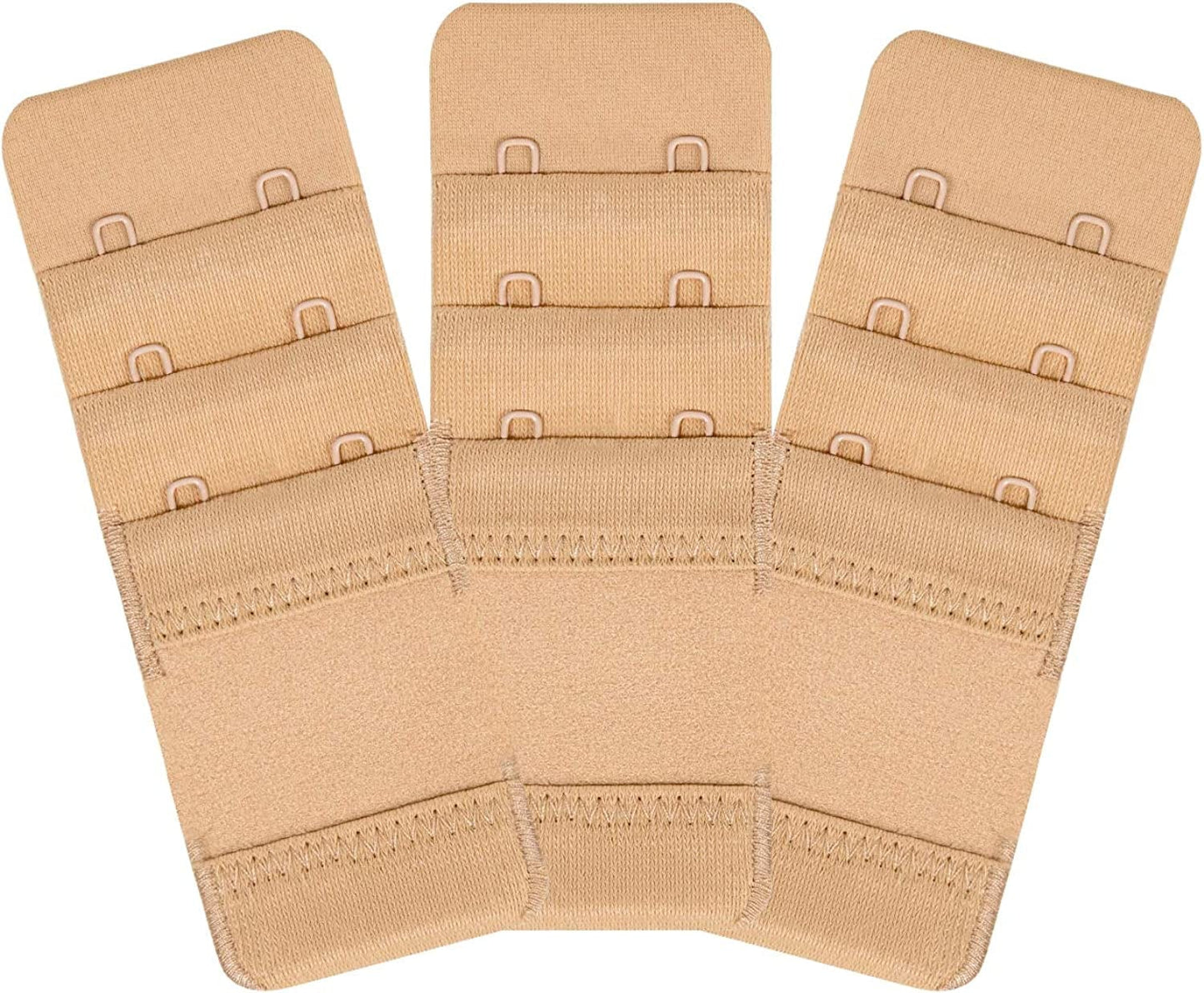 Womens Bra Extender Bra Band Breathing Room 3Pcs-Pack Multi-Size Nude-elastic,2 Hook 3/4 Inch