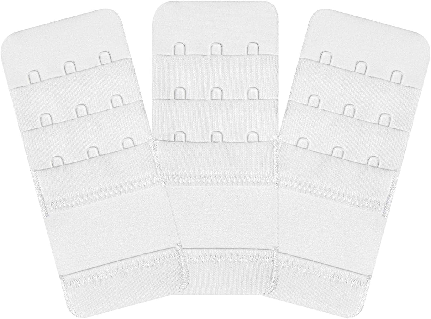 Womens Bra Extender Bra Band Breathing Room 3Pcs-Pack Multi-Size White-elastic,3 Hook 1/2 Inch