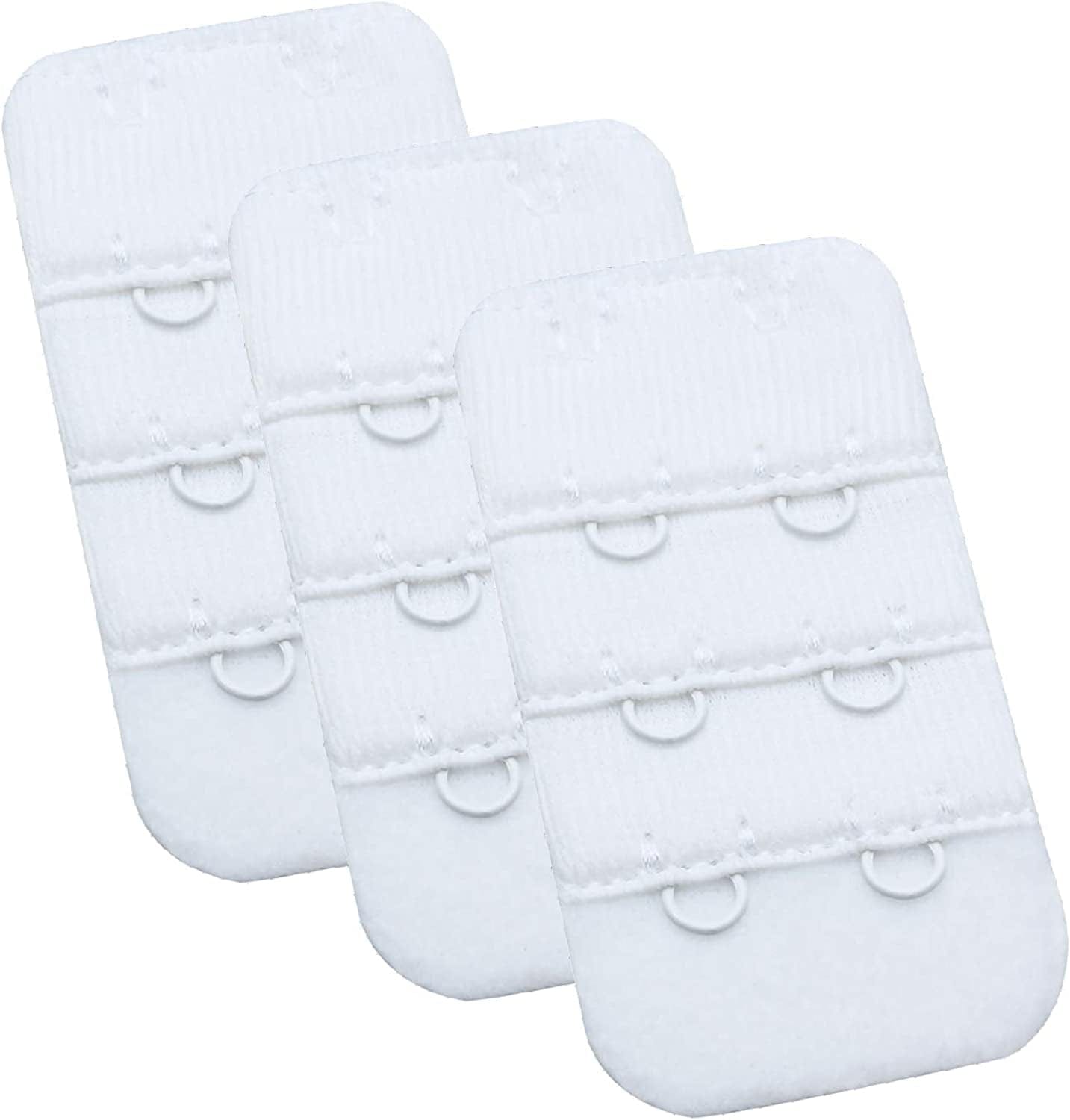 Womens Bra Extender Bra Band Breathing Room 3Pcs-Pack Multi-Size White, 2 Hook 1/2 Inch