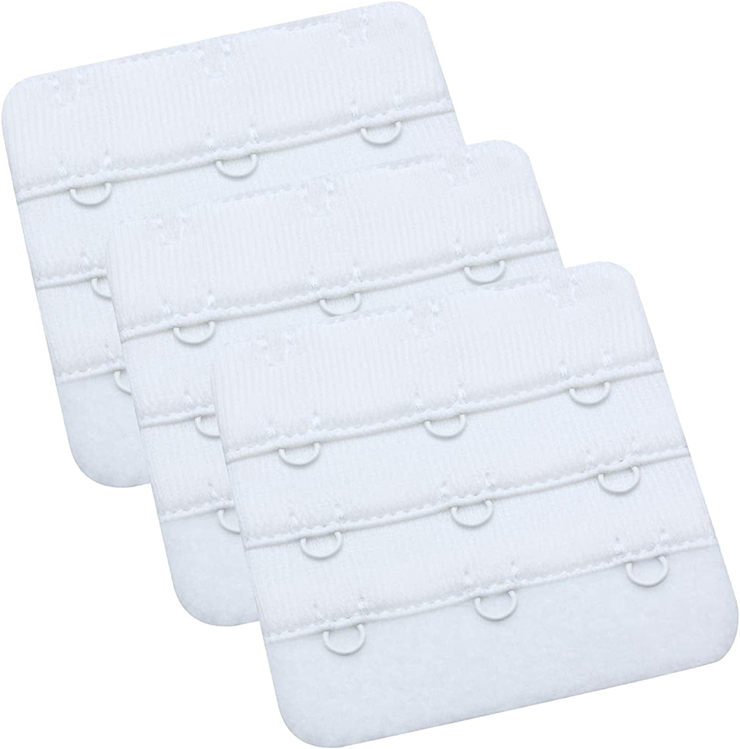 Womens Bra Extender Bra Band Breathing Room 3Pcs-Pack Multi-Size White, 3 Hook 3/4 Inch