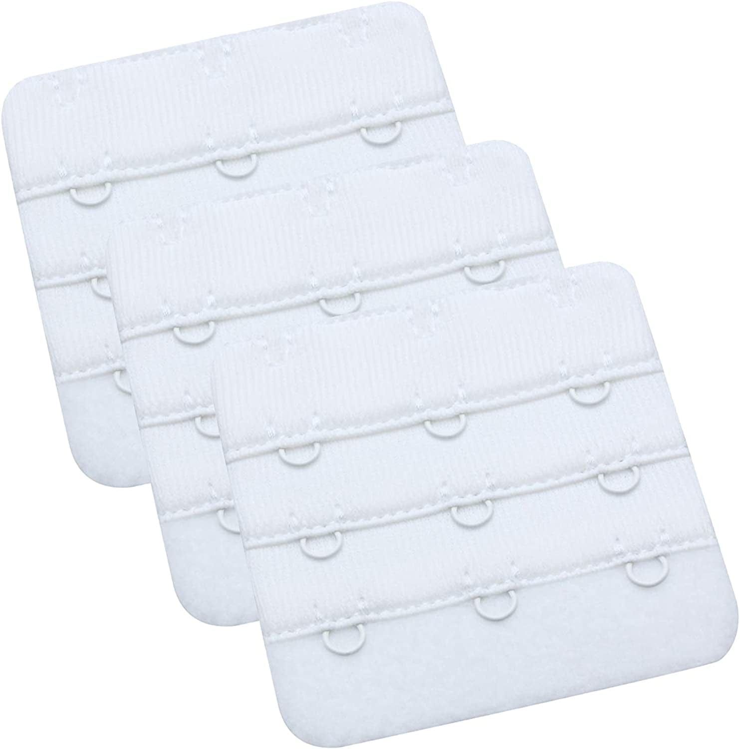 Womens Bra Extender Bra Band Breathing Room 3Pcs-Pack Multi-Size White, 3 Hook 3/4 Inch