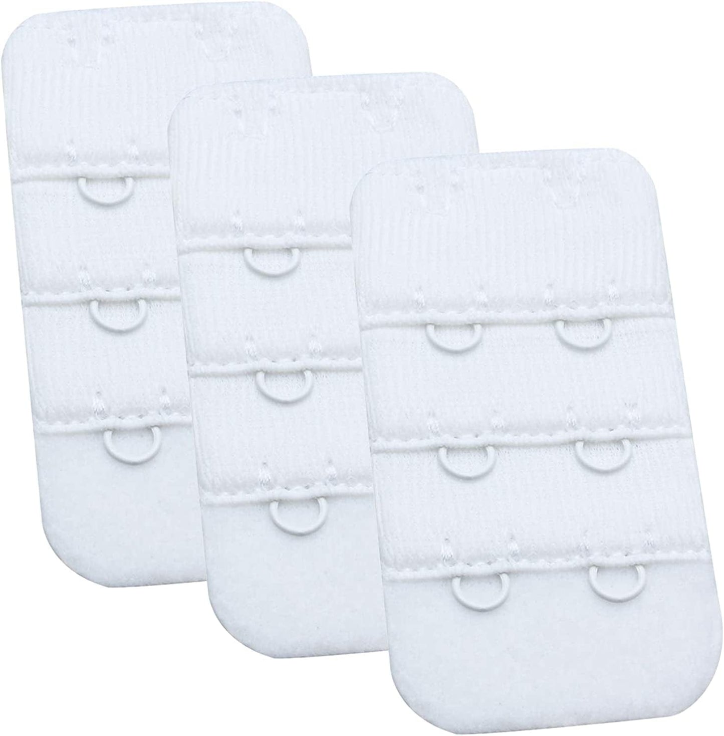 Womens Bra Extender Bra Band Breathing Room 3Pcs-Pack Multi-Size White, 2 Hook 3/4 Inch