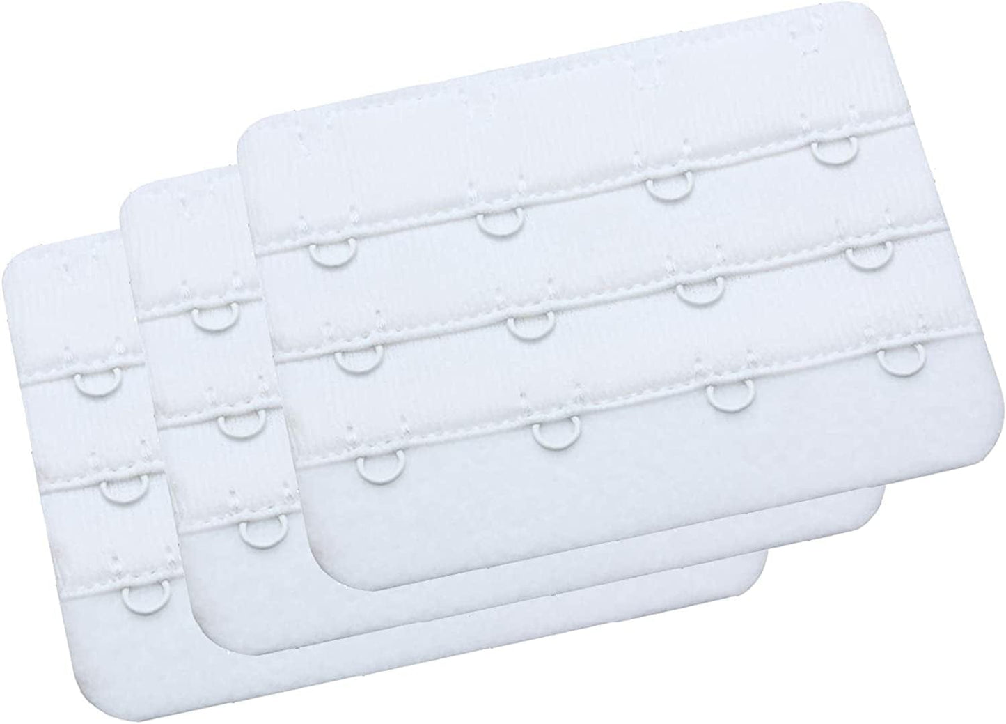 Womens Bra Extender Bra Band Breathing Room 3Pcs-Pack Multi-Size White, 4 Hook 3/4 Inch