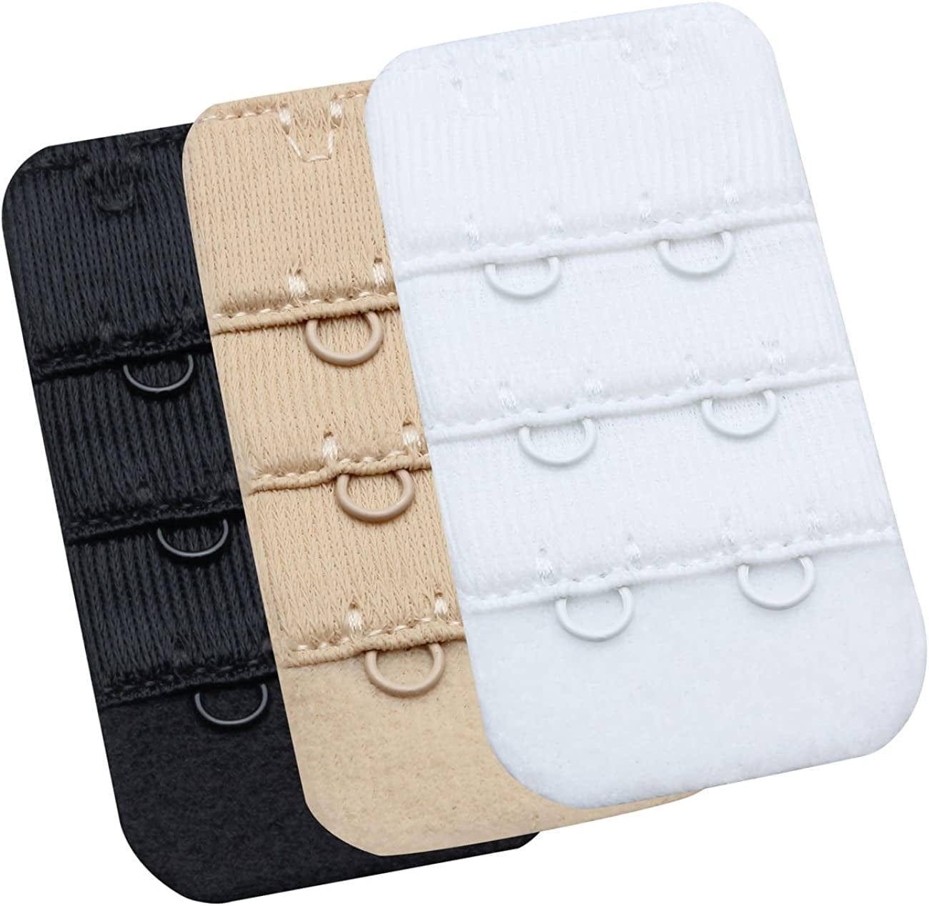 Womens Bra Extender Bra Band Breathing Room 3Pcs-Pack Multi-Size 2 Hook 1/2 Inch