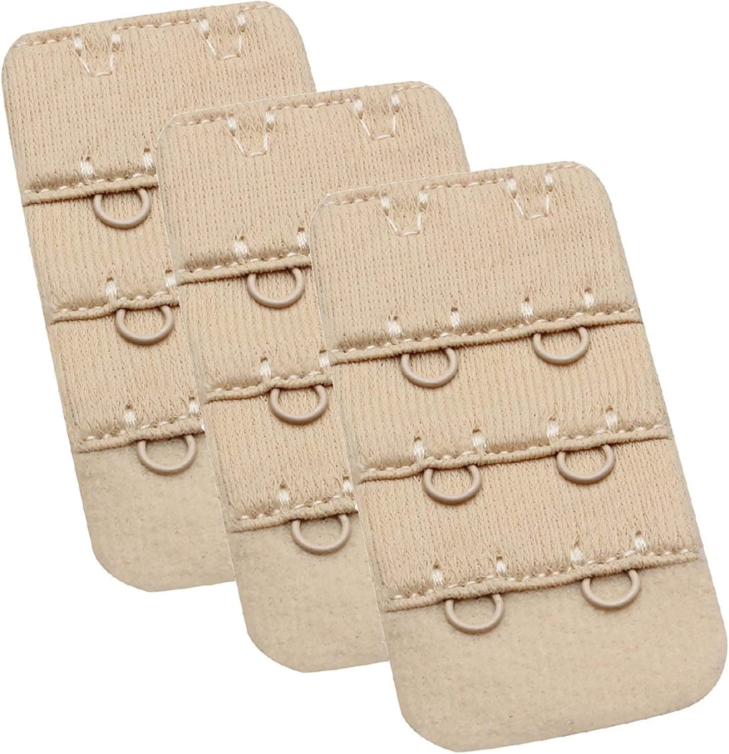 Womens Bra Extender Bra Band Breathing Room 3Pcs-Pack Multi-Size Nude, 2 Hook 1/2 Inch