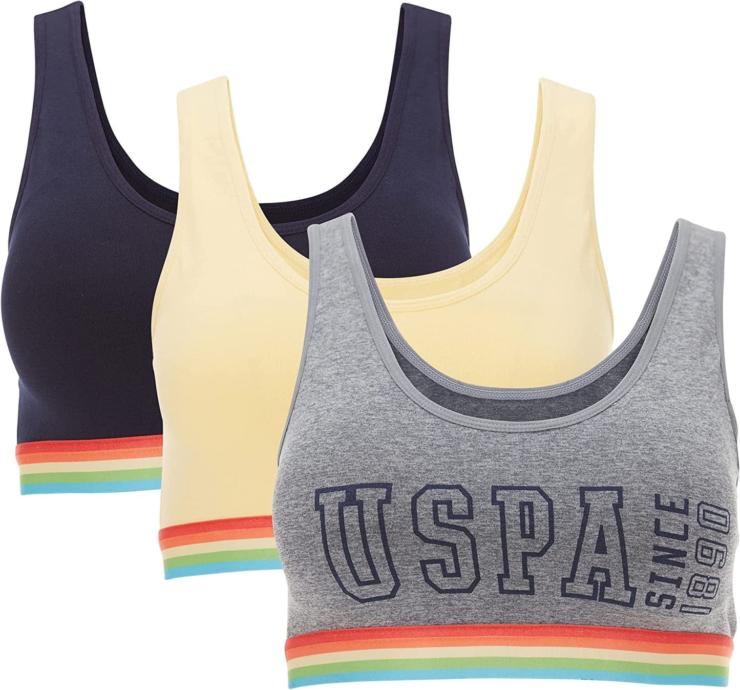 Womens Bras 3-Pack - Wireless Bras for Women - Sports Bras for Women Multipack 3 Pack Heather Grey 1 / Large