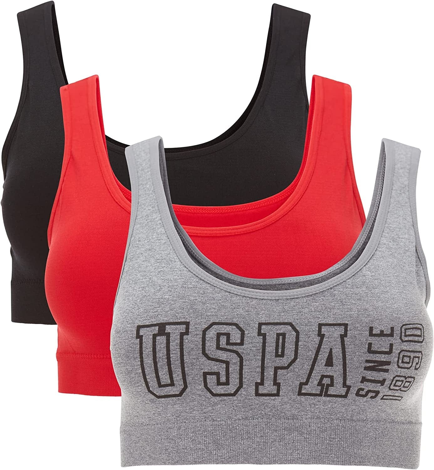 Womens Bras 3-Pack - Wireless Bras for Women - Sports Bras for Women Multipack 3 Pack Heather Grey2 / 1X