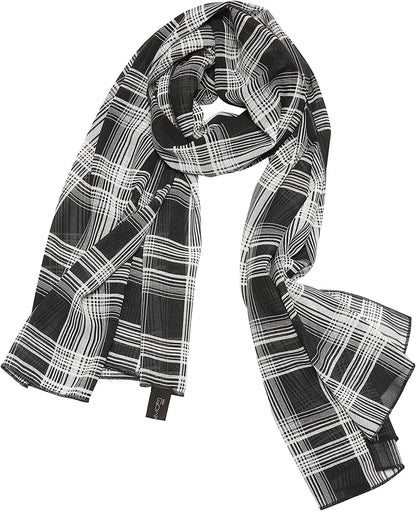 Womens Chiffon Bridal Evening Soft Wrap Scarf Shawl, Chiffon Lightweight Scarf for Women and Girls Apparel & Accessories > Clothing Accessories > Scarves & Shawls GownTown Plaid 3  