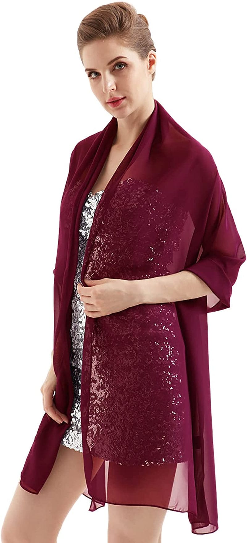 Womens Chiffon Scarf Wrap Hijab Bridal Wedding Scarves Shawl for Bridesmaid Apparel & Accessories > Clothing Accessories > Scarves & Shawls Alivila.Y Fashion   