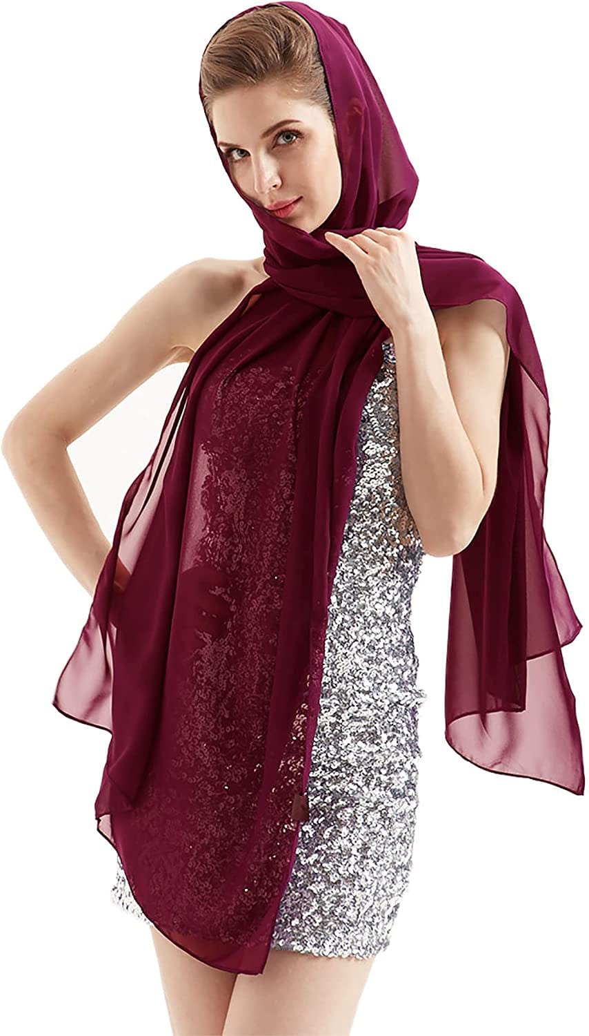 Womens Chiffon Scarf Wrap Hijab Bridal Wedding Scarves Shawl for Bridesmaid Apparel & Accessories > Clothing Accessories > Scarves & Shawls Alivila.Y Fashion   
