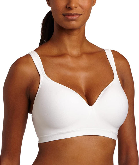 Womens Comfort Revolution Shaping Seamless Wireless Bra White 36C
