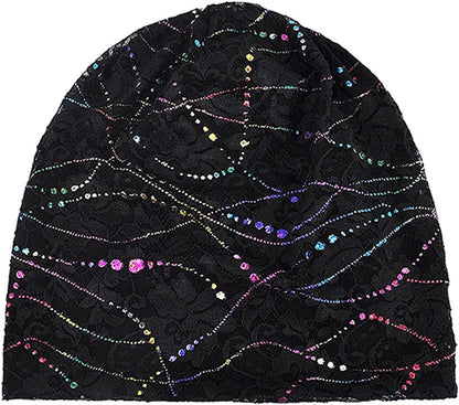 Womens Cotton Beanie Lace Turban Soft Sleep Cap Chemo Hats Fashion Slouchy Hat Apparel & Accessories > Clothing Accessories > Headwear MaxNova   
