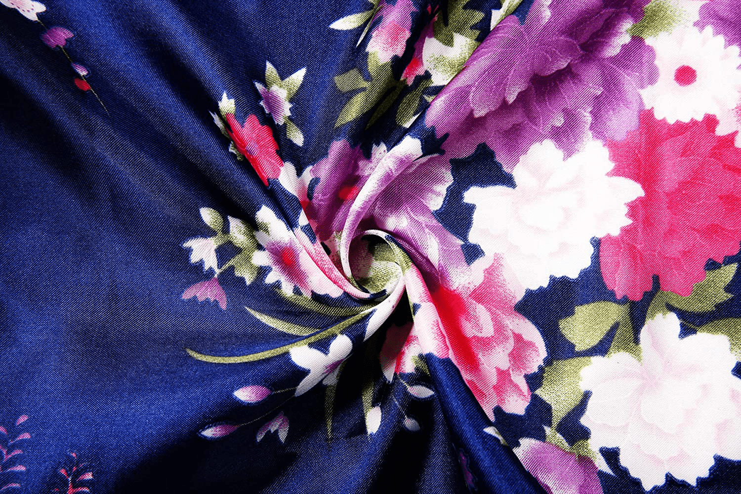 Womens Floral Robes Silk Satin Bathrobes Bridesmaid Bridal Wedding Party Lightweight Kimono Nightgown Apparel & Accessories > Clothing > Sleepwear & Loungewear > Robes DITSONEO   