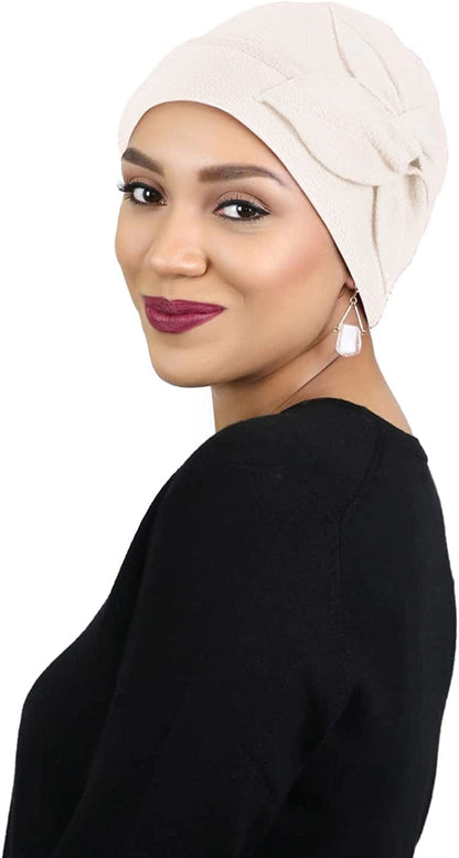 Womens Hat Fleece Beanie Cloche Cancer Headwear Chemo Ladies Winter Head Coverings Butterfly Apparel & Accessories > Clothing Accessories > Headwear Hats Scarves & More Winter White  