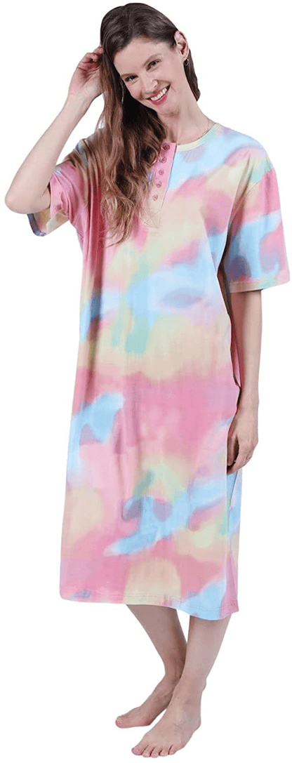 Womens Henley Nightshirts - Set of 2 Long Nightgowns for Women, plus Size Apparel & Accessories > Clothing > Sleepwear & Loungewear > Nightgowns Kylie Max   
