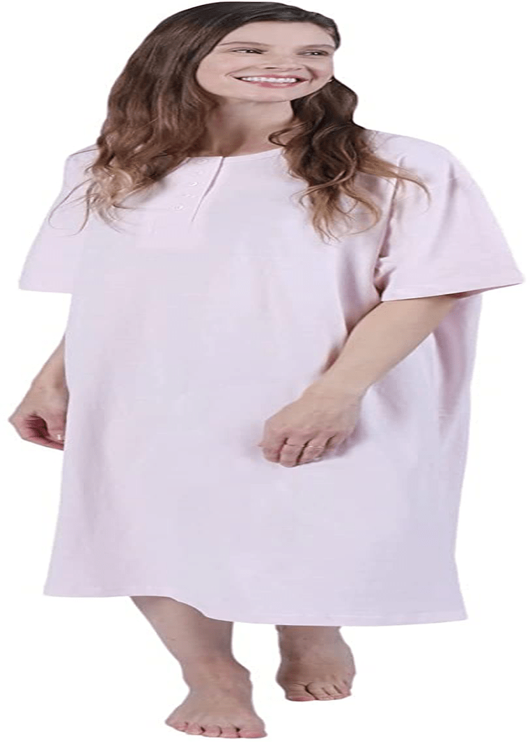 Womens Henley Nightshirts - Set of 2 Long Nightgowns for Women, plus Size Apparel & Accessories > Clothing > Sleepwear & Loungewear > Nightgowns Kylie Max   