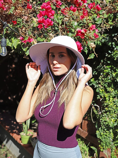 Womens Hiking Hat Wide Brim Hat with Large Neck Flap UPF 50+ Sun Protection Hats Apparel & Accessories > Clothing Accessories > Hats Tirrinia   