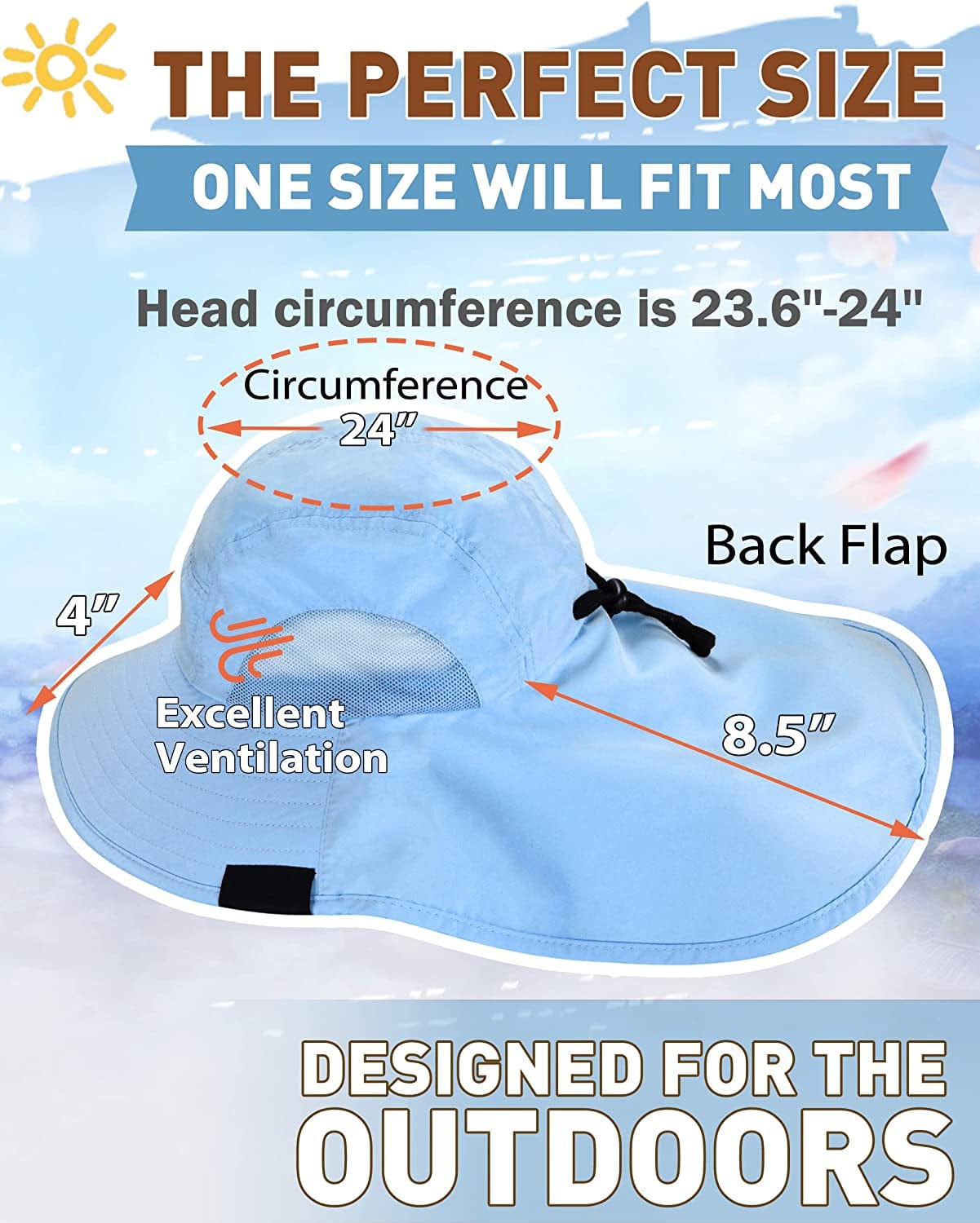 Womens Hiking Hat Wide Brim Hat with Large Neck Flap UPF 50+ Sun Protection Hats Apparel & Accessories > Clothing Accessories > Hats Tirrinia   