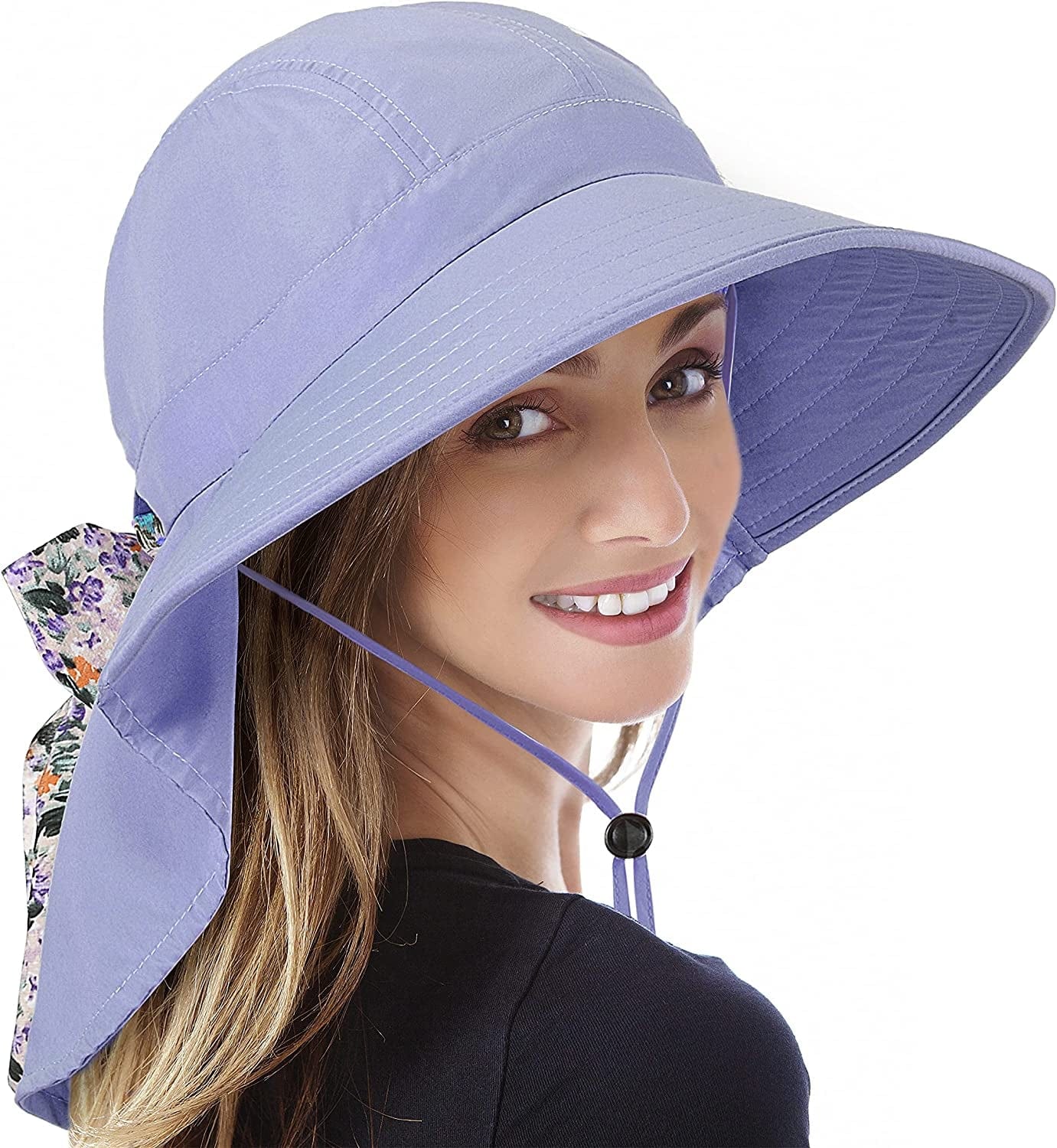 Womens Hiking Hat Wide Brim Hat with Large Neck Flap UPF 50+ Sun Protection Hats Apparel & Accessories > Clothing Accessories > Hats Tirrinia Purple  