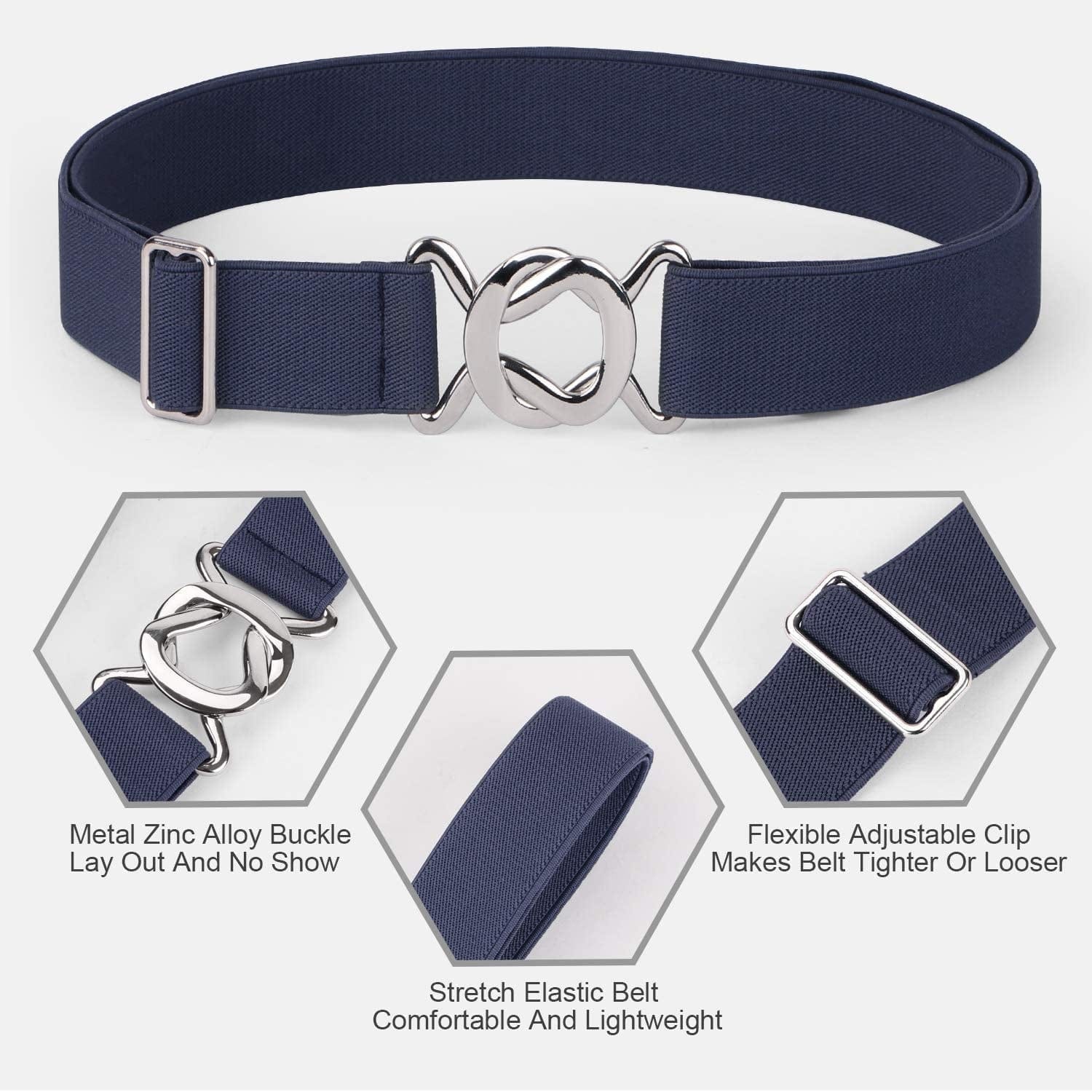 Womens Invisible Belt Comfortable Elastic Adjustable No Show Web Belt Metal Buckle Belt for Men by JASGOOD Apparel & Accessories > Clothing Accessories > Belts KYLIE MAX   