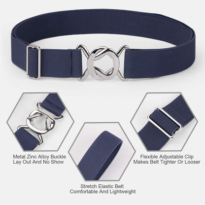Womens Invisible Belt Comfortable Elastic Adjustable No Show Web Belt Metal Buckle Belt for Men by JASGOOD Apparel & Accessories > Clothing Accessories > Belts KYLIE MAX   