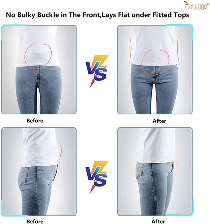 Womens Invisible Belt Comfortable Elastic Adjustable No Show Web Belt Metal Buckle Belt for Men by JASGOOD Apparel & Accessories > Clothing Accessories > Belts KYLIE MAX   