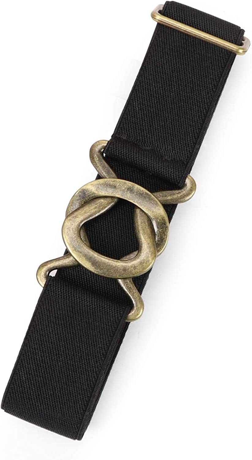 Womens Invisible Belt Comfortable Elastic Adjustable No Show Web Belt Metal Buckle Belt for Men by JASGOOD Apparel & Accessories > Clothing Accessories > Belts KYLIE MAX C-black Suit for US Size 0-14 