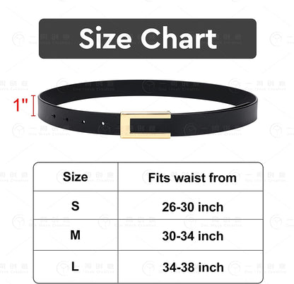 Womens Leather Belt Skinny Waist Belt for Dresses Jeans Pants with Gold Buckle Apparel & Accessories > Clothing Accessories > Belts YooAi   