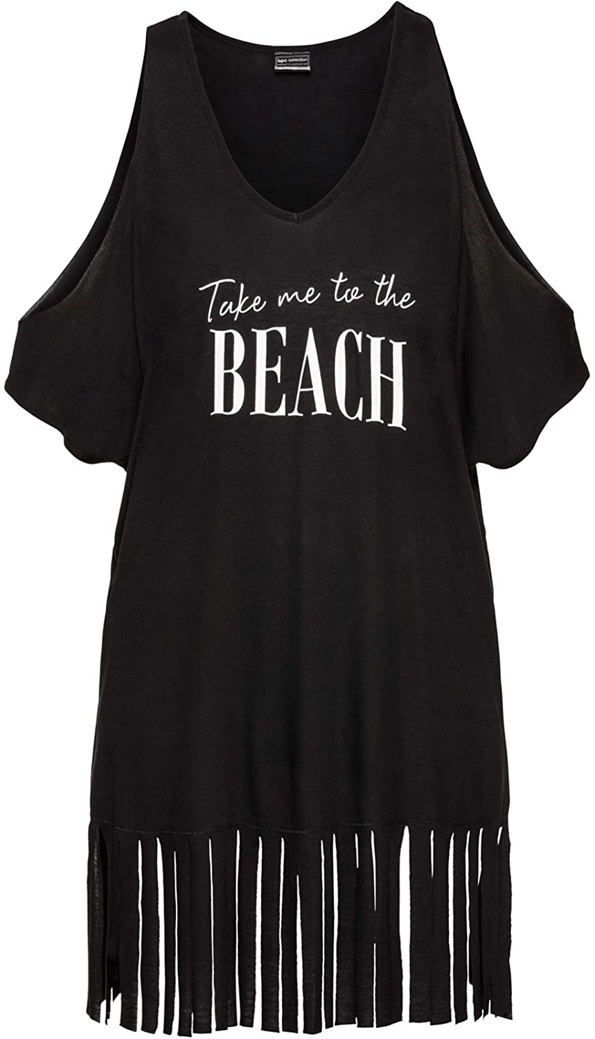 Womens Letters Print Baggy Swimwear Bikini Cover-Ups Beach Dress Apparel & Accessories > Clothing > Swimwear Kylie Max   