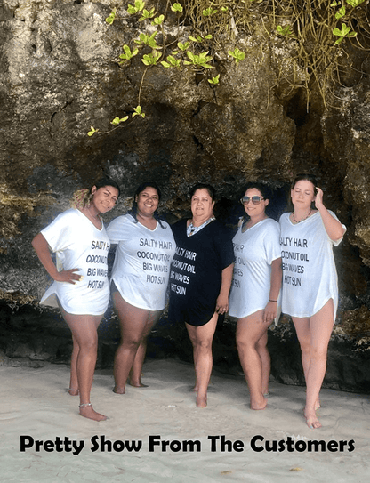 Womens Letters Print Baggy Swimwear Bikini Cover-Ups Beach Dress Apparel & Accessories > Clothing > Swimwear Kylie Max   