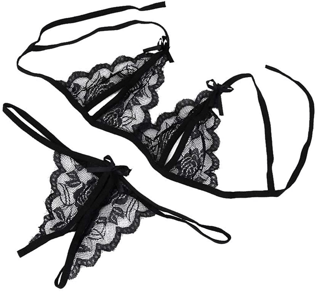 Womens Lingerie Sexy Outfits with Garter Naughty Teddy Babydoll Bra and Panty Set Lace Mesh Chemise Cosplay Sleepwear Apparel & Accessories > Clothing > Underwear & Socks > Lingerie Uppada   