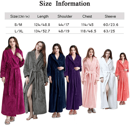 Womens Long Robe Soft Warm Fleece Plush Bathrobe Ladies Sleepwear Pajamas Housecoat Nightgown Apparel & Accessories > Clothing > Sleepwear & Loungewear > Robes Kylie Max   