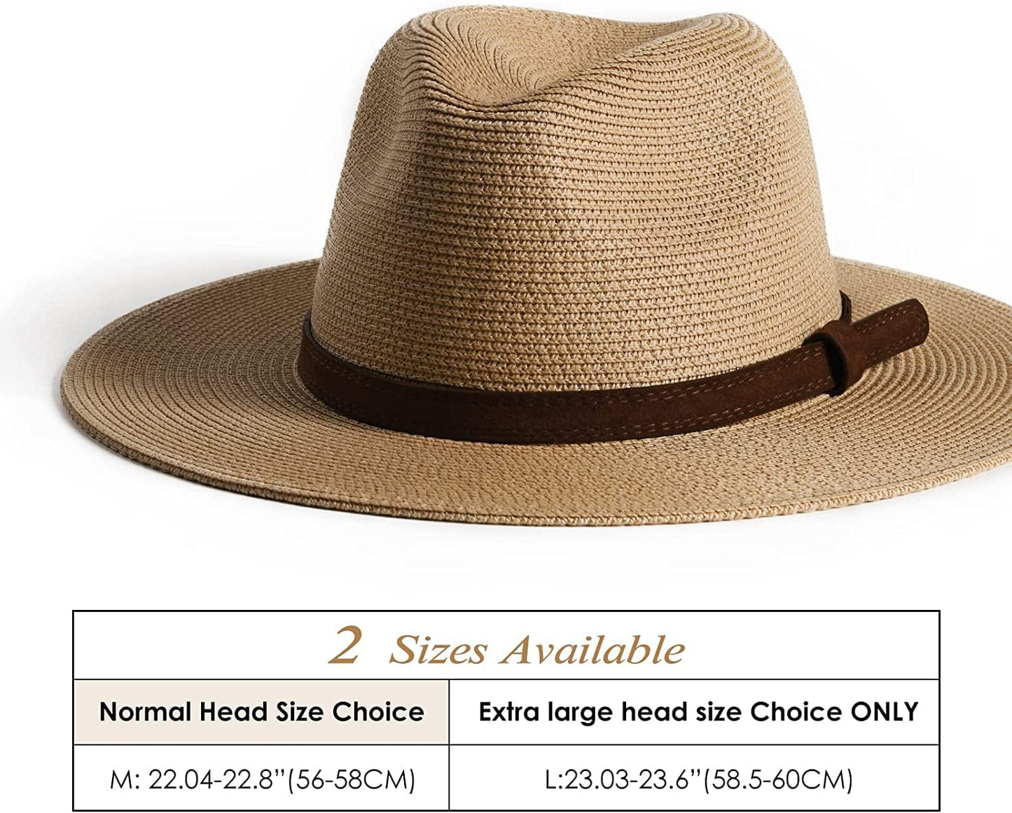 Womens Mens Wide Brim Straw Panama Hat Fedora Summer Beach Sun Hat UPF Straw Hat for Women Apparel & Accessories > Clothing Accessories > Hats KYLIE MAX   