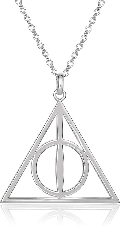 Womens Necklace - Pendant Necklace with 18-Inch Chain - Necklace - Jewelry Deathly Hallows