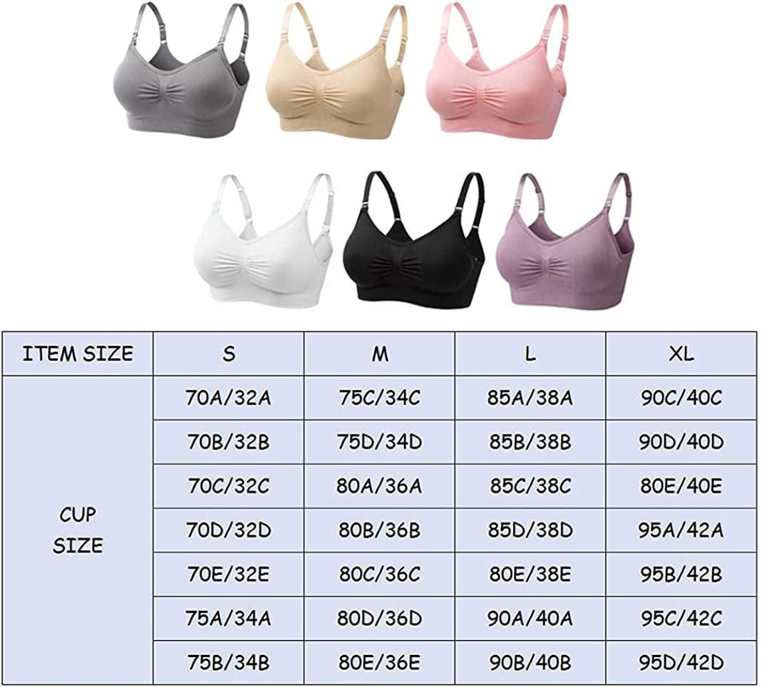 Womens Nursing Bra Seamless Sleeping Wirefree Breastfeeding Maternity Bralette with Removable Spill Prevention Pads