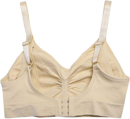 Womens Nursing Bra Seamless Sleeping Wirefree Breastfeeding Maternity Bralette with Removable Spill Prevention Pads