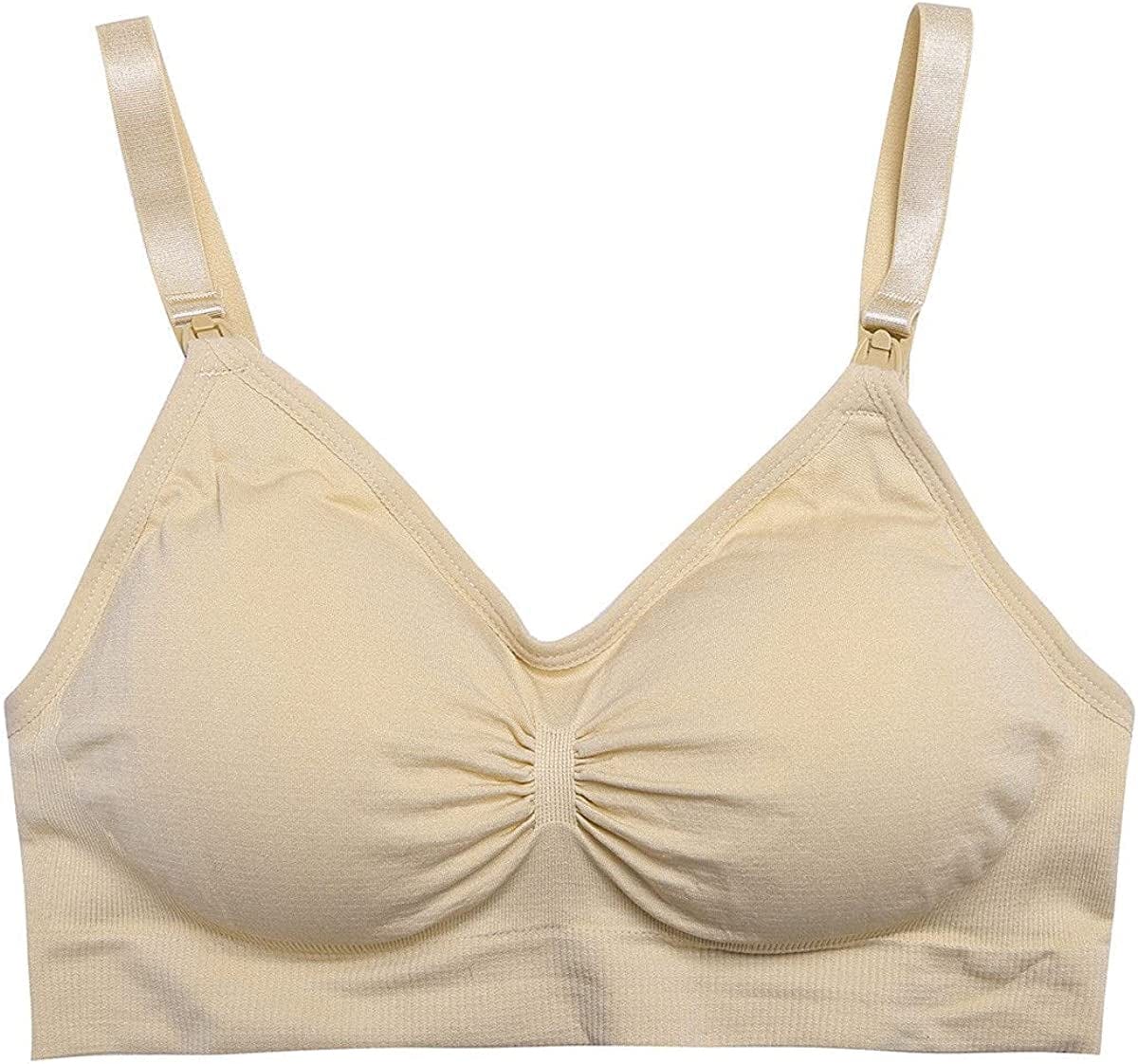 Womens Nursing Bra Seamless Sleeping Wirefree Breastfeeding Maternity Bralette with Removable Spill Prevention Pads