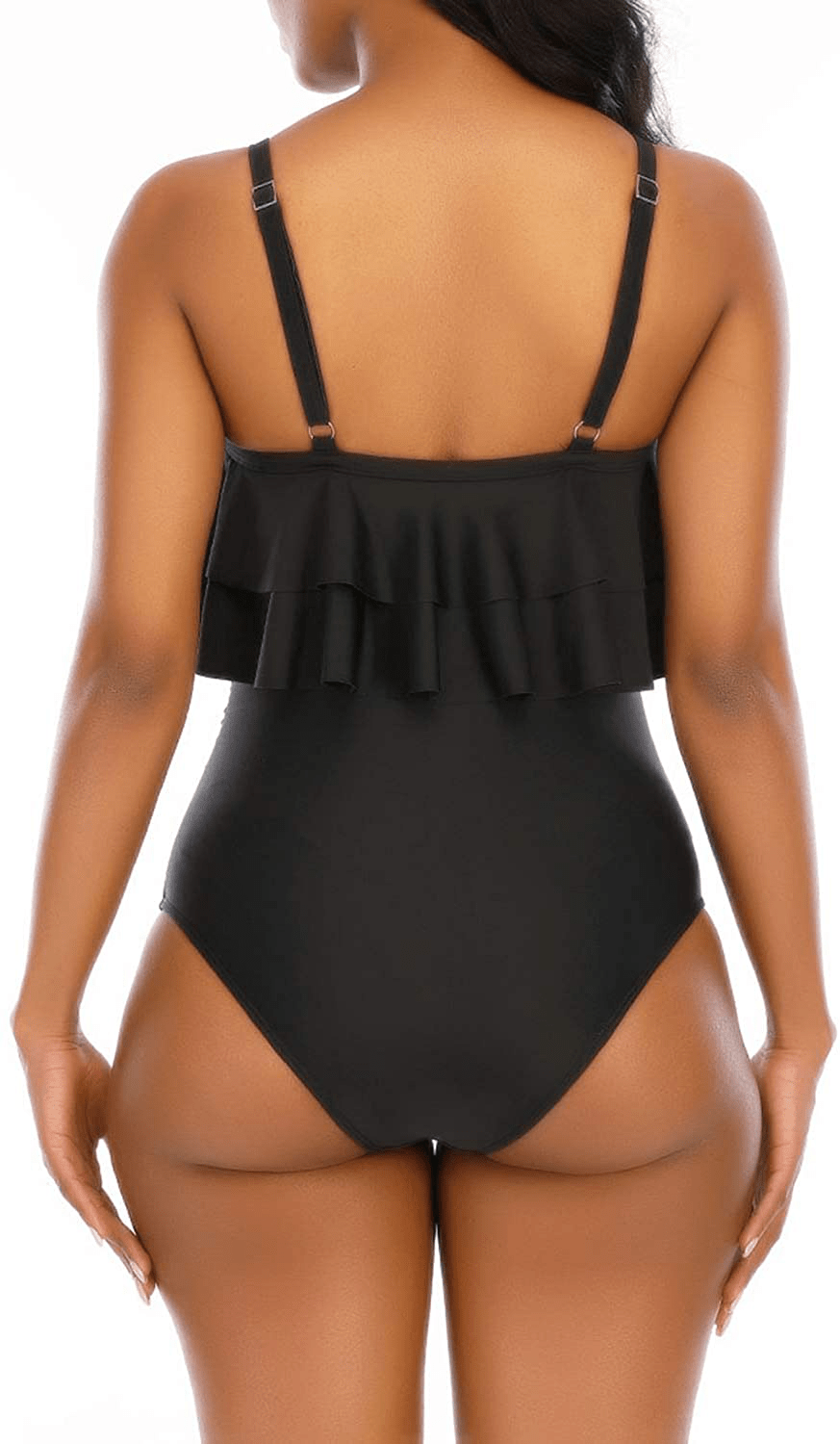 Womens One Piece Bathing Suits Sexy Vintage Bikini Tummy Control Flounce plus Size Swimwear High Cut Monokini Swimsuits Apparel & Accessories > Clothing > Swimwear Kylie Max   