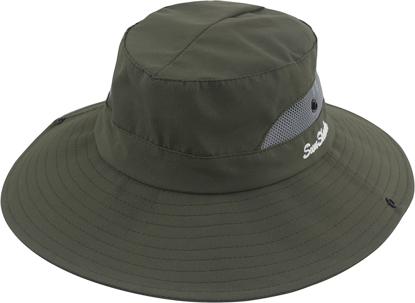 Womens Outdoor Summer Sun Hat UV Protection Wide Brim Foldable Fishing Hats with Ponytail Hole Apparel & Accessories > Clothing Accessories > Hats HICOSKY   