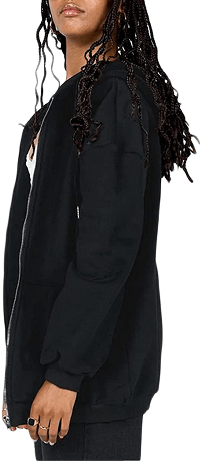 Womens Oversized Zip up Hoodie Baggy Loose Basic Zipper Hooded Sweatshirt Coat Y2K Jacket Apparel & Accessories > Clothing > Activewear Kylie Max   