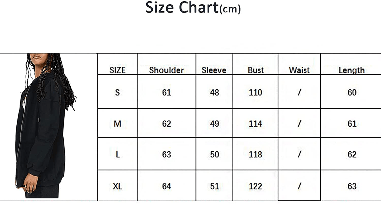 Womens Oversized Zip up Hoodie Baggy Loose Basic Zipper Hooded Sweatshirt Coat Y2K Jacket Apparel & Accessories > Clothing > Activewear Kylie Max   