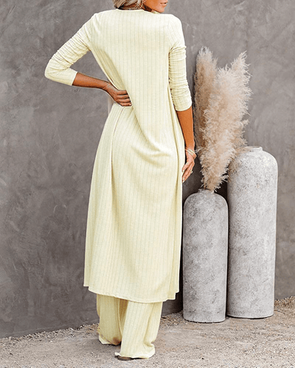 Womens Pajamas Set Fall Winter 3 Piece Loungewear Set Crop Vest Top Loose Pants and Cardigan Knitwear Jumpsuit Warm Apparel & Accessories > Clothing > Sleepwear & Loungewear Kylie Max   