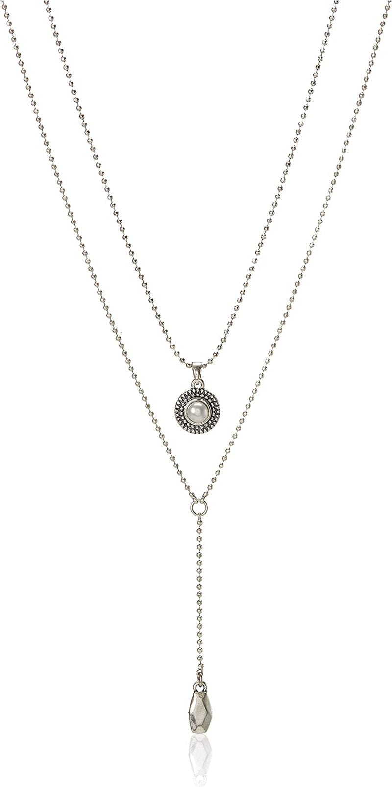 Womens Pearl Delicate Necklace Silver / One Size