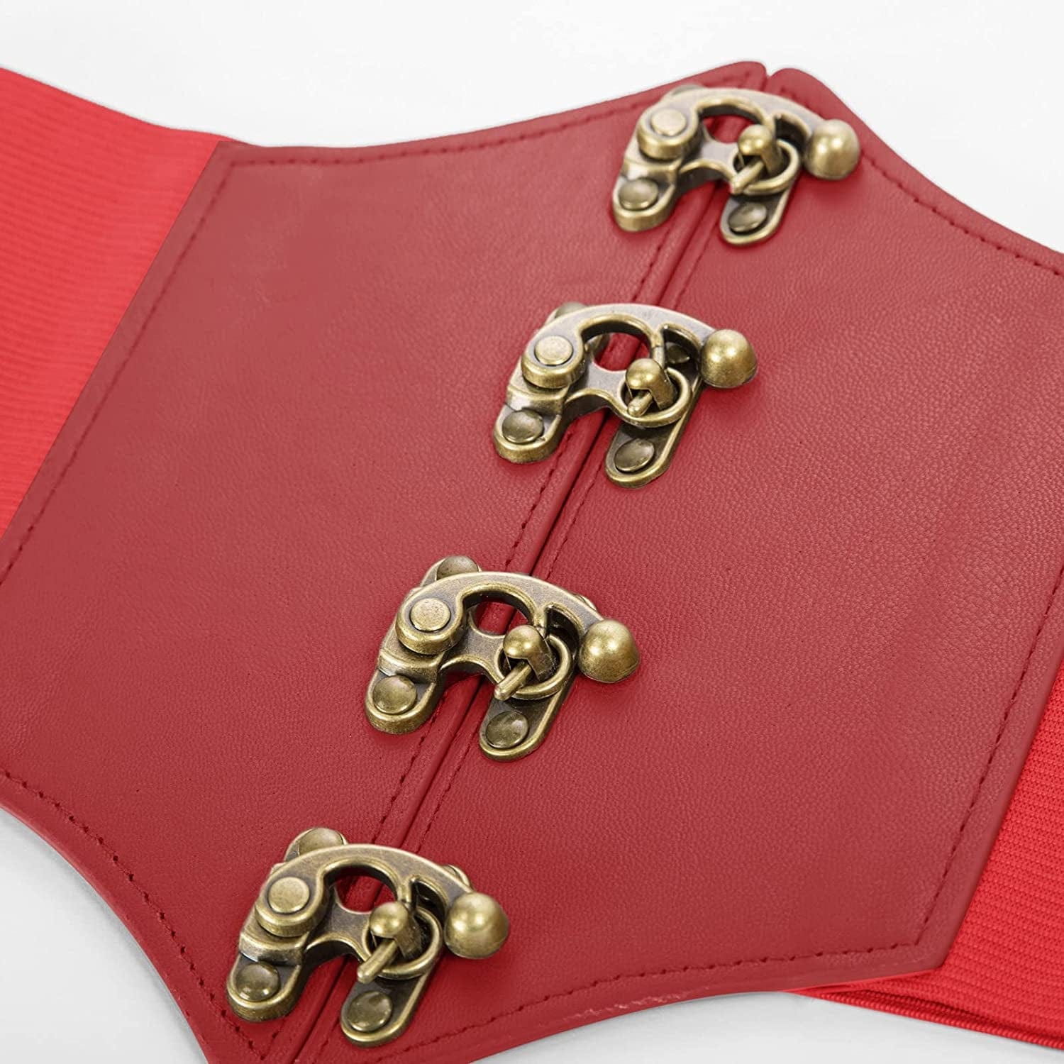 Womens Pirate Corset Cincher Gothic Punk Wide Stretch Waist Belts Wine Red XXL Apparel & Accessories > Clothing Accessories > Belts SCARLET DARKNESS   