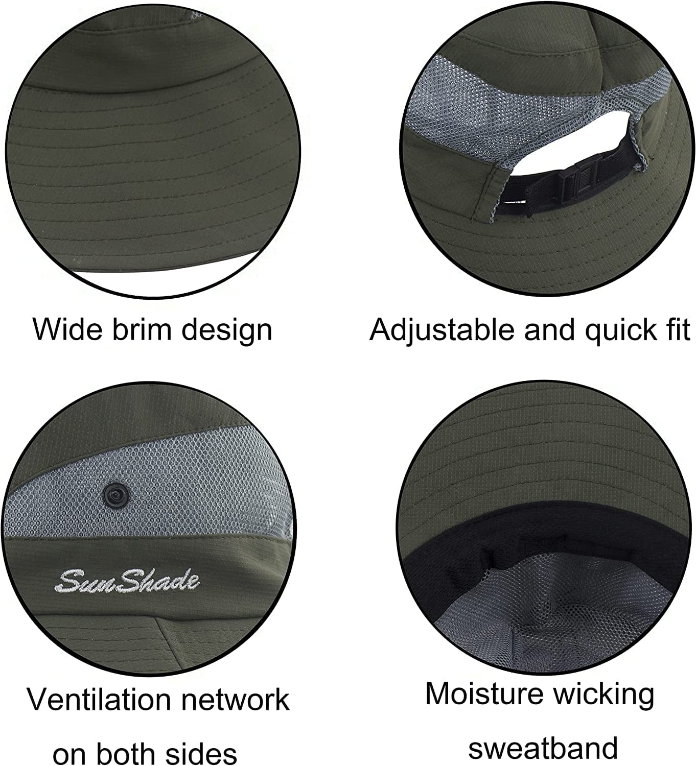 Womens Ponytail Sun Hat UV Protection Mesh Foldable Wide Brim Beach Fishing Hat Apparel & Accessories > Clothing Accessories > Hats HGGE   