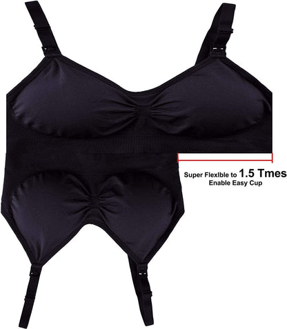 Womens Push up Nursing Bra Seamless Maternity Bra Sleeping Maternity Bralette for Breastfeeding