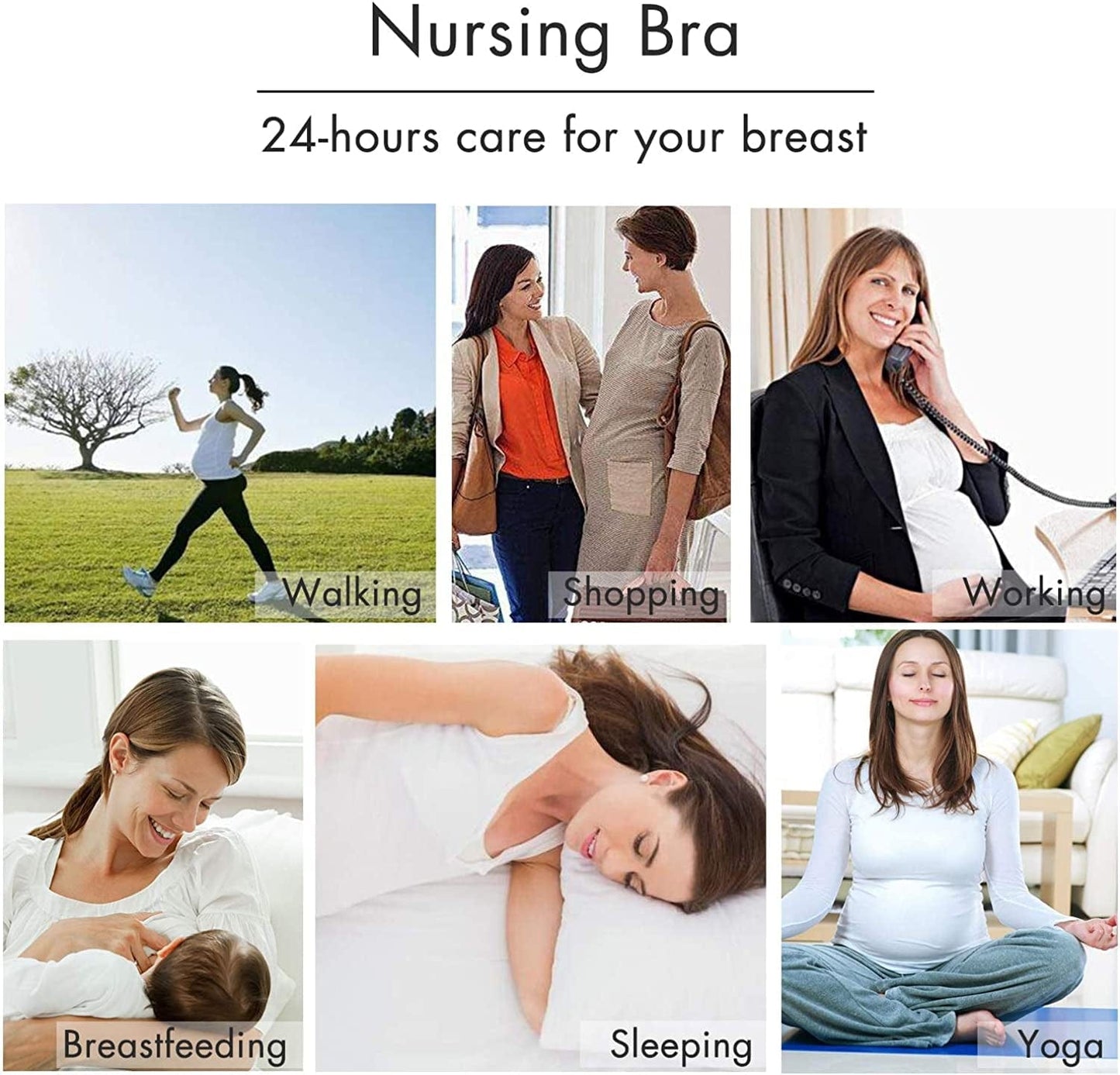Womens Seamless Sleep Nursing Bra,Breastfeeding Maternity Bra with Remove Bra Pads Extenders Pack of 3