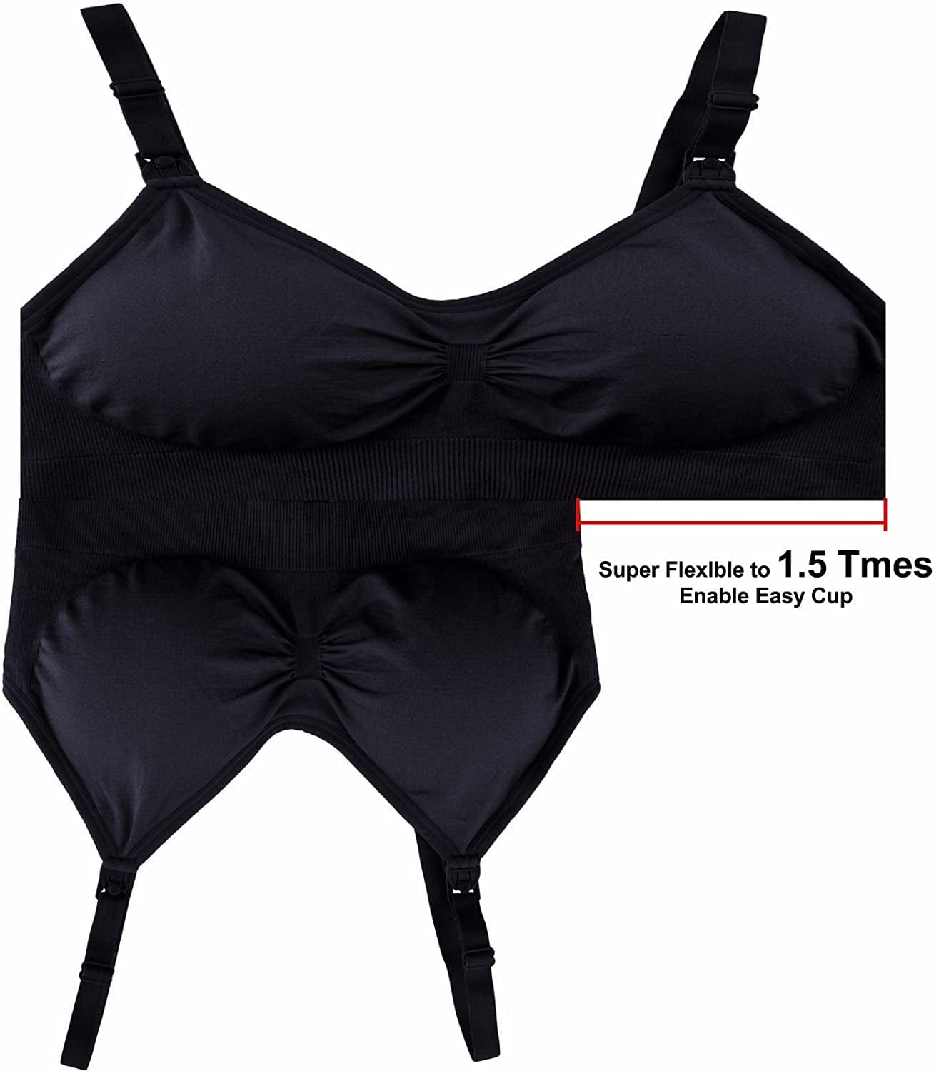 Womens Seamless Sleep Nursing Bra for Breastfeeding Clip down Maternity Bras Pack of 3