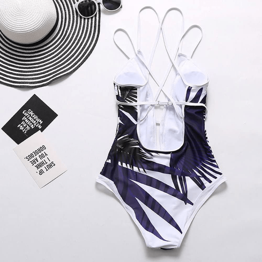 Womens Sexy Bikini Swimsuit,One-Piece Monokini Deep V Neckline Back Criss Cross Swimwear Tummy Control Bathing Suit Apparel & Accessories > Clothing > Swimwear Kylie Max   