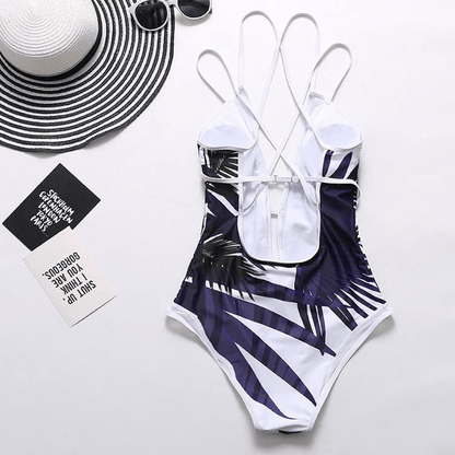 Womens Sexy Bikini Swimsuit,One-Piece Monokini Deep V Neckline Back Criss Cross Swimwear Tummy Control Bathing Suit Apparel & Accessories > Clothing > Swimwear Kylie Max   